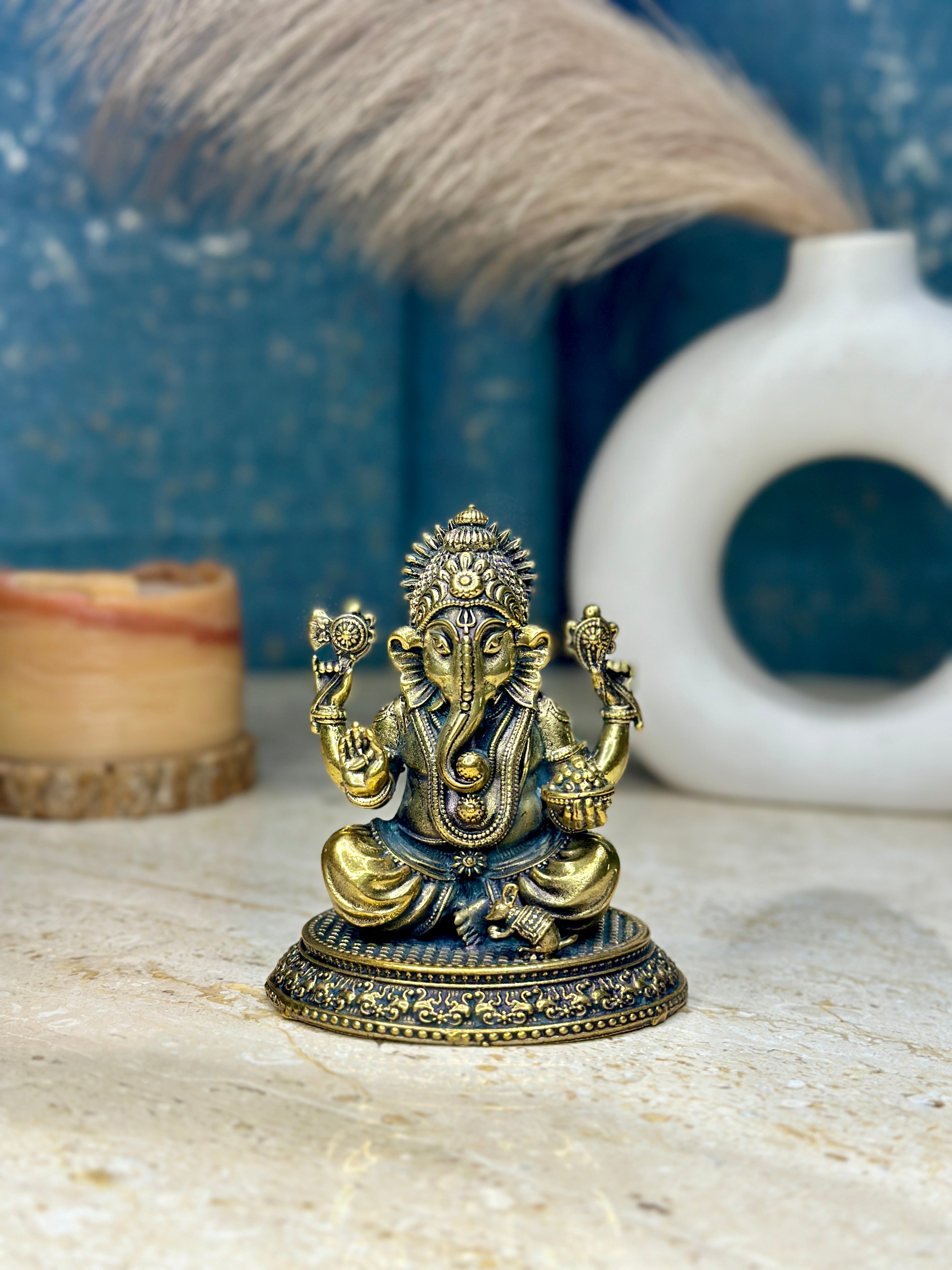 Brass  Ganesh Murti |Sitting Idol